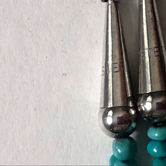 Southwestern Turquoise Nugget Sterling Silver Necklace - Picture 9 of 9